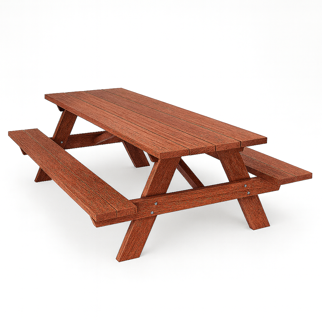 Mixed Reds Hardwood Picnic Table