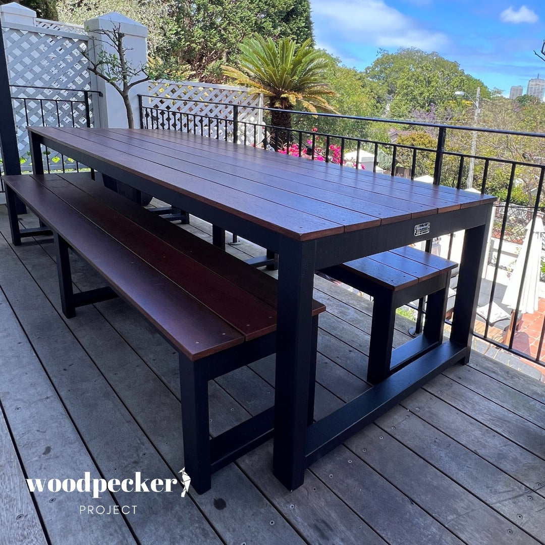 Merbau Outdoor Table Set – Woodpecker Project