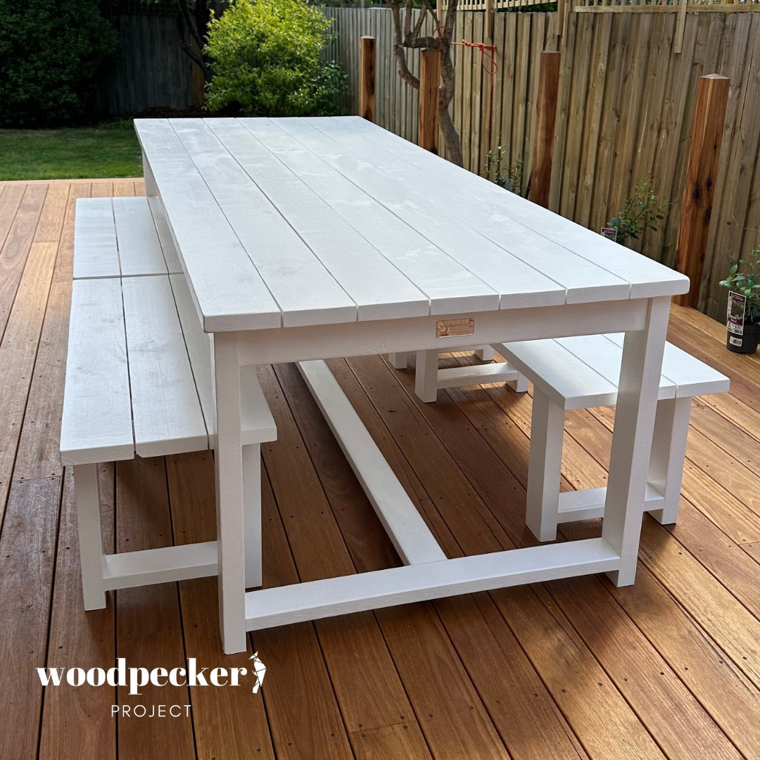 Discover enduring elegance with our Solid Outdoor Table Set, ideal for gatherings in any weather.