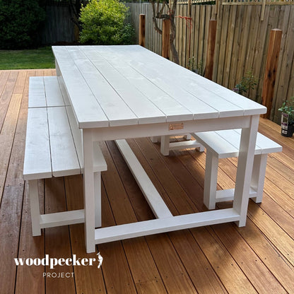 Discover enduring elegance with our Solid Outdoor Table Set, ideal for gatherings in any weather.