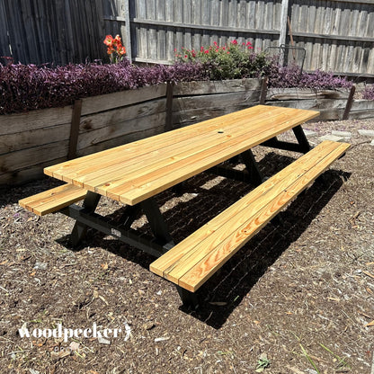 Colorful picnic tables for elementary schools