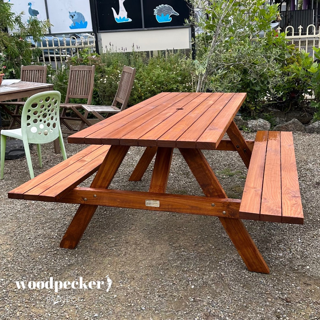 Educational picnic tables for kindergarten yards