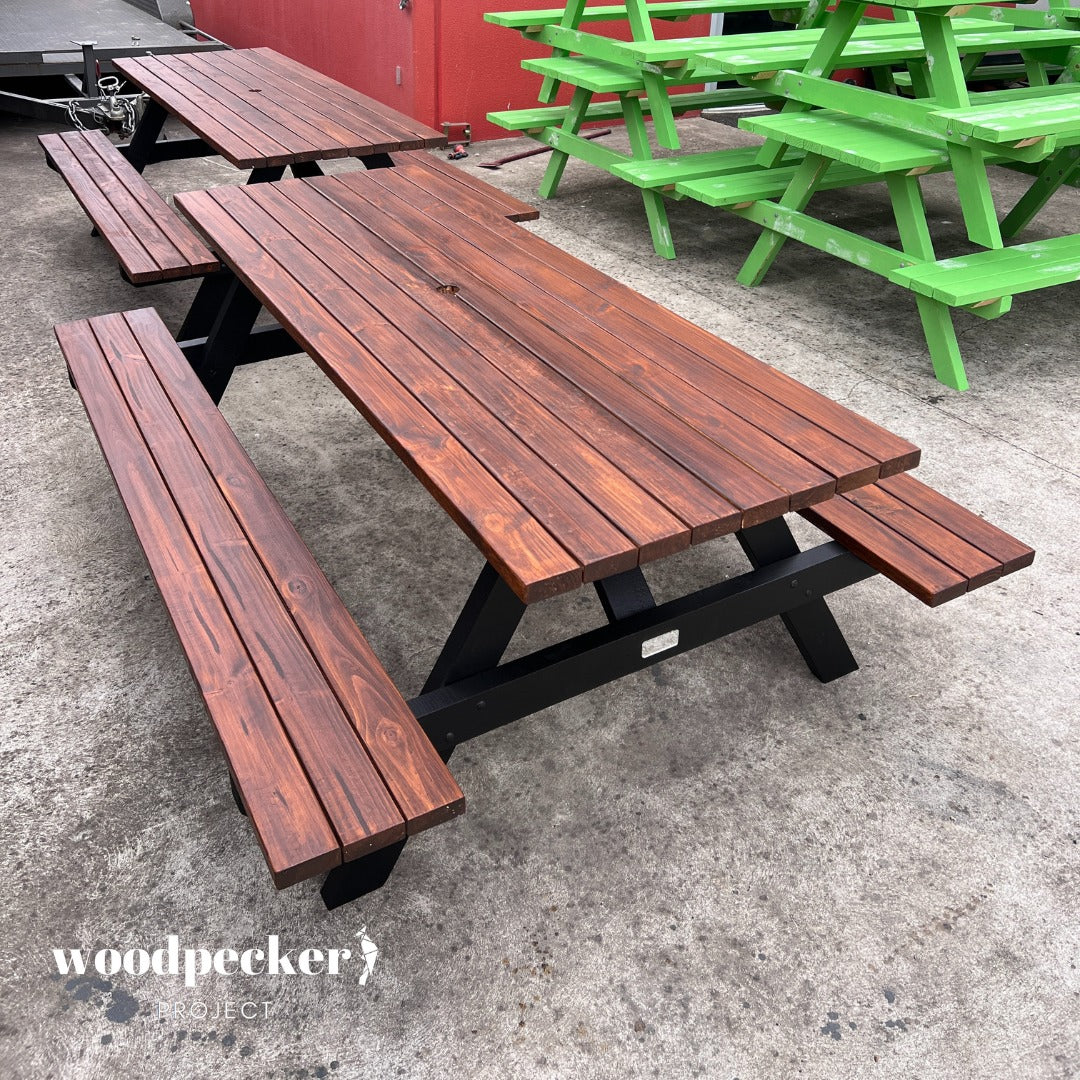 Professional-grade picnic tables for company picnics and events