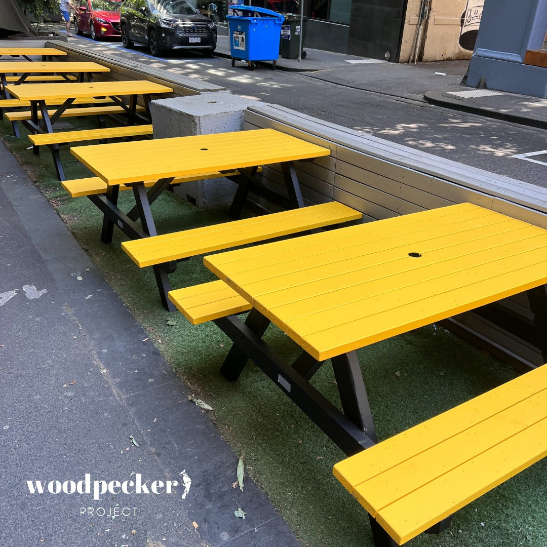Public park amenities: picnic tables for council events