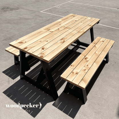 Stylish modern outdoor dining table set constructed with weather-resistant materials, ideal for year-round garden use
