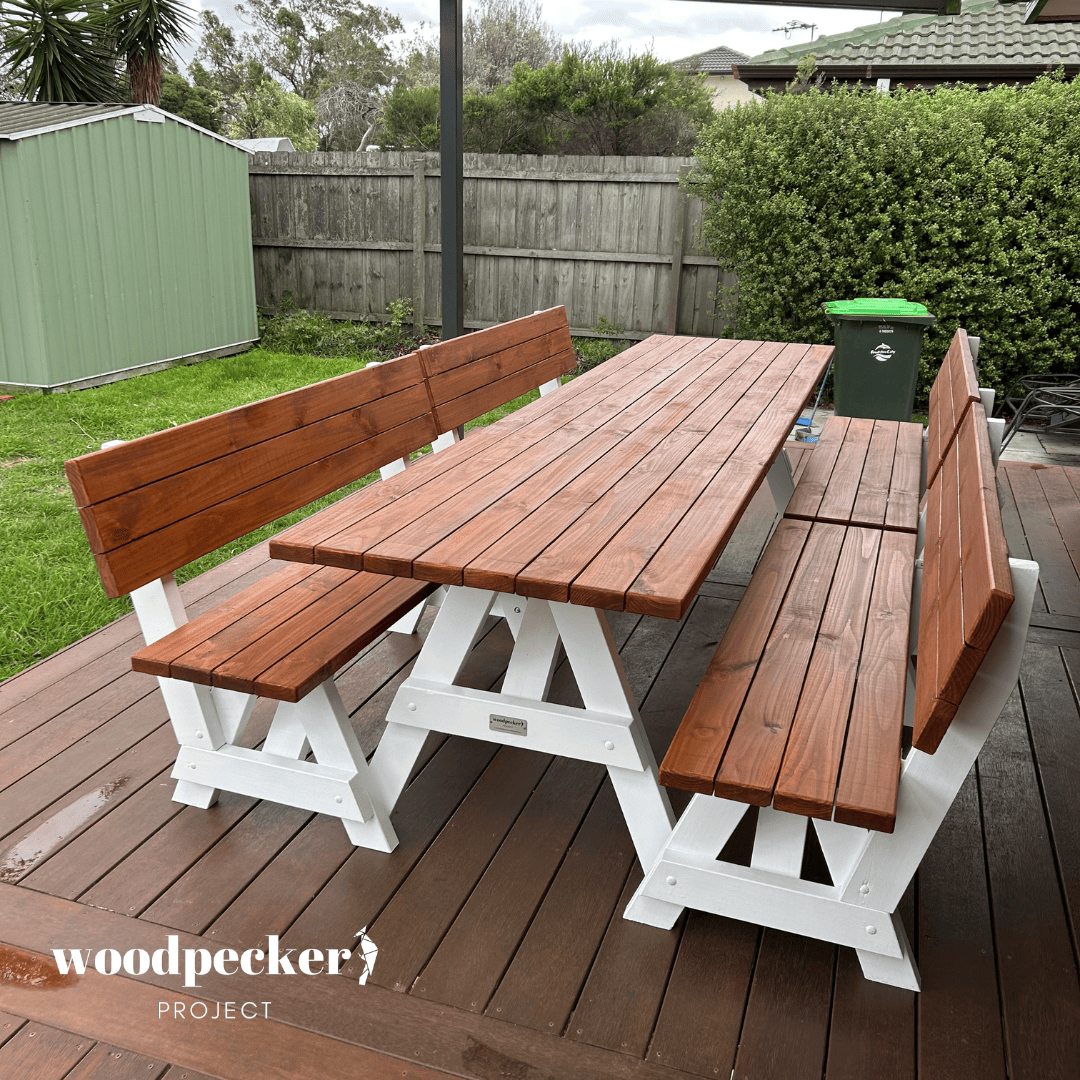 Separated Picnic Table Set with Backrest