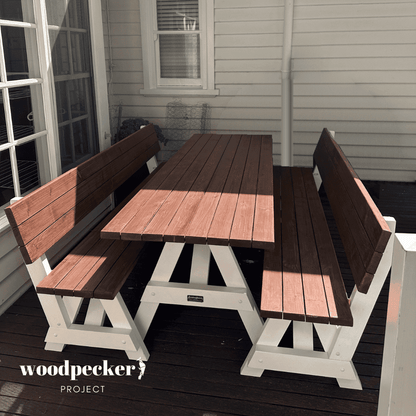 Separated Picnic Table Set with Backrest